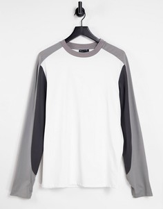 Лонгслив с серыми вставками ASOS DESIGN-Серый