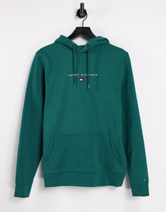 Базовый худи зеленого цвета с логотипом-флажком на груди Tommy Hilfiger-Зеленый цвет