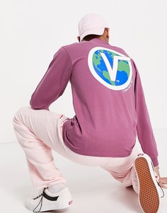 Красный лонгслив с принтом глобуса Vans Off The Wall Classic