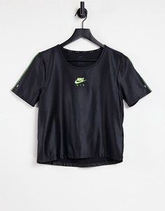 Черный топ с короткими рукавами Nike Air-Многоцветный
