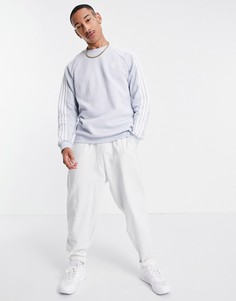 Бледно-голубой свитшот с тремя полосками adidas Originals adicolor