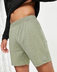 Меланжевые спортивные шорты цвета хаки ASOS 4505-Зеленый цвет