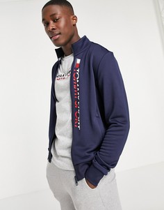 Спортивная куртка с вертикальным логотипом Tommy Hilfiger Sport-Темно-синий