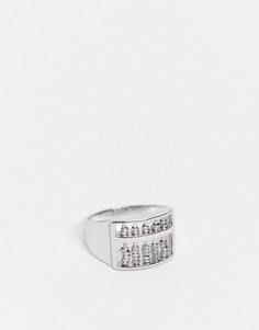 Серебристое кольцо с подвижной отделкой в виде счетов ASOS DESIGN-Серебристый