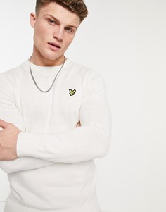 Джемпер с круглым вырезом из хлопка и мериносовой шерсти Lyle & Scott-Белый