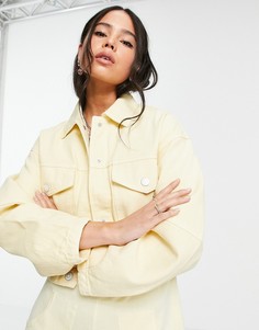 Куртка лимонного цвета в стиле casual из органического хлопка Bershka-Желтый