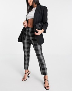 Классические строгие брюки-сигареты в клетку ASOS DESIGN-Многоцветный