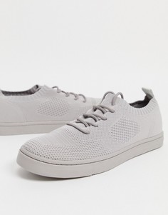 Сетчатые трикотажные кроссовки серого цвета ASOS DESIGN-Серый