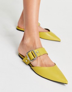 Мюли-сабо цвета шартрёз с острым носком и пряжкой ASOS DESIGN Loft-Желтый