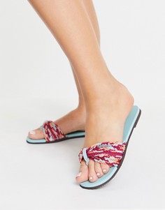 Небесно-голубые шлепанцы с принтом Havaianas Saint Tropez-Голубой