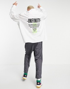 Рубашка в стиле super oversized с текстовым принтом на спине ASOS DESIGN-Белый