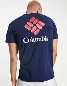 Темно-синяя футболка с логотипом Columbia Maxtrail-Темно-синий