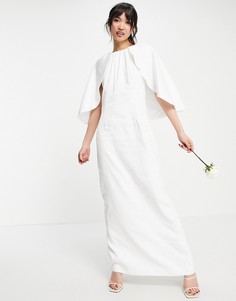 Белое свадебное платье макси с накидкой Y.A.S-Белый