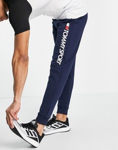 Флисовые джоггеры Tommy Hilfiger Sport-Темно-синий