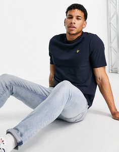 Футболка с названием бренда на отделке горловины Lyle & Scott-Темно-синий