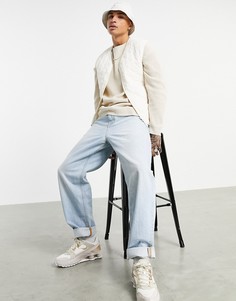 Стеганый жилет с узором ромбов цвета экрю ASOS DESIGN-Белый
