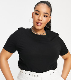 Черная укороченная футболка облегающего кроя ASOS DESIGN Curve-Черный