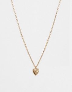 Золотистое ожерелье с подвеской-сердечком AllSaints-Золотистый
