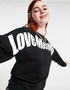 Черный свитшот с веселым логотипом Love Moschino
