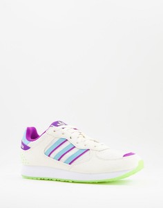 Кремовые кроссовки с голубыми и фиолетовыми вставками adidas Originals Special 21-Белый