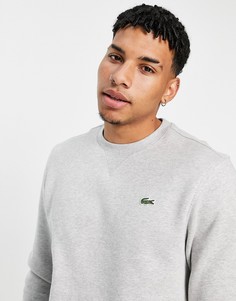 Серый базовый свитшот с круглым вырезом Lacoste