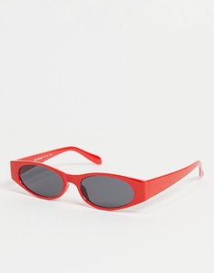 Красные узкие солнцезащитные очки овальной формы AJ Morgan-Красный