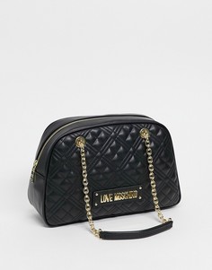 Черная стеганая сумка на плечо Love Moschino-Черный