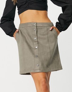 Коричневая юбка из искусственной замши Vero Moda-Коричневый цвет