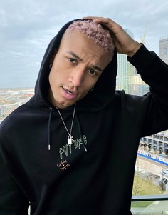Черный oversize-худи с фотопринтом на спине ASOS DESIGN-Черный цвет