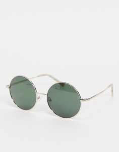 Позолоченные узкие солнцезащитные очки Pilgrim Nani-Золотистый