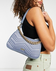 Нейлоновая сумка на плечо пастельно-голубого цвета с цепочкой и стеганой отделкой Skinnydip-Голубой