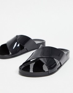 Черные силиконовые шлепанцы South Beach-Черный