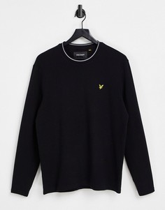 Лонгслив из вафельного трикотажа Lyle & Scott-Черный