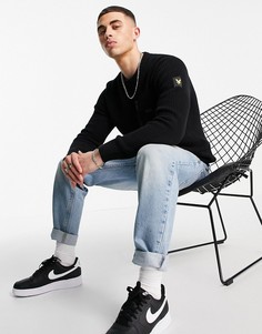 Трикотажный джемпер в рубчик с карманом из ткани Lyle & Scott-Черный