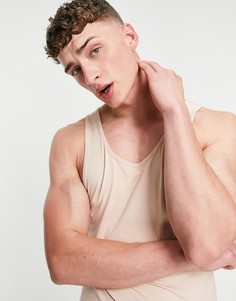 Бежевая майка облегающего кроя от комплекта ASOS DESIGN-Светло-бежевый