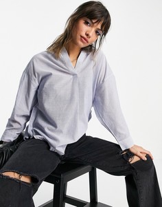 Голубая рубашка в стиле oversized French Connection-Голубой