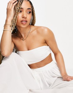Белый пляжный топ-бандо из шифона (от комплекта) ASOS DESIGN