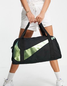 Черная спортивная сумка с переливающимся логотипом-галочкой Nike-Черный