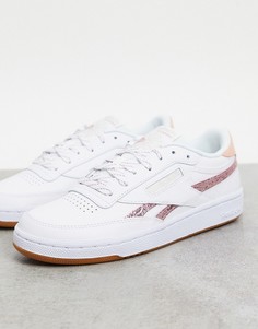 Белые кроссовки с элементами цвета розового золота Reebok Club C 85-Белый