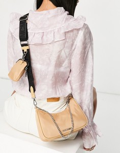 Бежевая сумка через плечо с ремешком и цепочкой Steve Madden BVital-Светло-бежевый