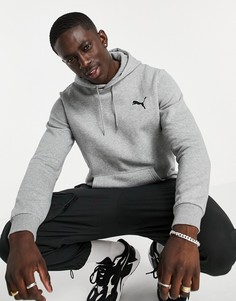 Серый худи с маленьким логотипом Puma Essentials