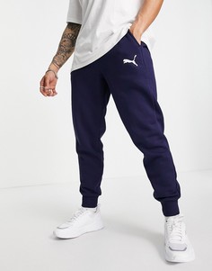 Синие джоггеры с логотипом в виде кошки Puma Essentials-Темно-синий