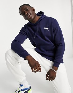 Темно-синий худи с маленьким логотипом Puma Essentials