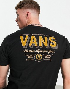 Черная футболка с принтом на спине Vans East End-Черный