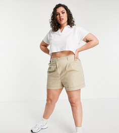 Светло-бежевые шорты чиносы ASOS DESIGN Curve-Светло-бежевый