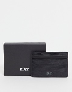 Черная фактурная кредитница с логотипом BOSS-Черный