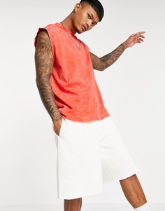 Красная oversized-майка с эффектом кислотной стирки ASOS DESIGN-Красный