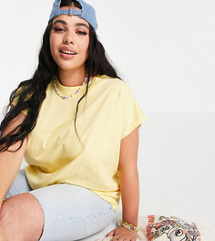 Футболка соломенного цвета свободного кроя без рукавов ASOS DESIGN Curve-Желтый