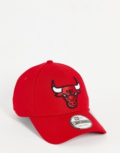 Красная сетчатая бейсболка с логотипом команды "Chicago Bulls" New Era Diamond Era 9FORTY-Красный