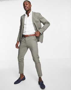 Зеленые укороченные брюки узкого кроя Jack & Jones Premium-Зеленый цвет